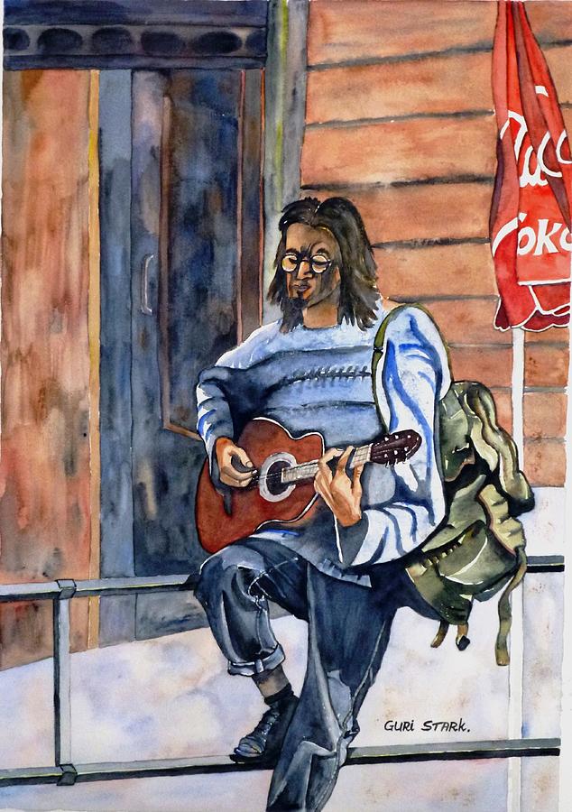 Street Corner Music Painting by Guri Stark