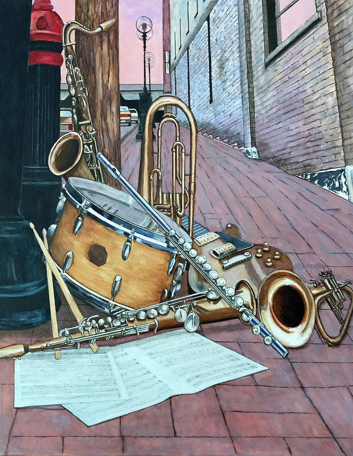 Street Corner Symphony Painting by Mr Dill