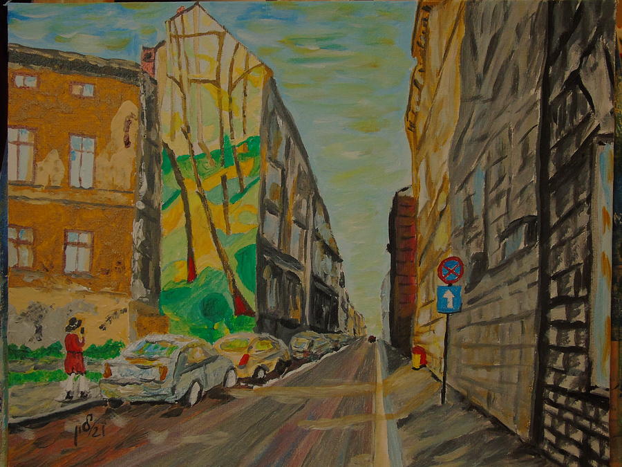 Architecture Painting - Street in Bielsko Biala by Maria Woithofer
