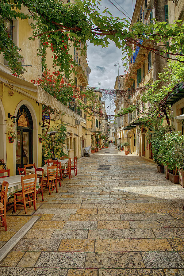 Street in Corfu Greece Photograph by John Gilham