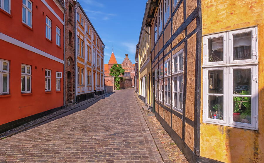 Street in medieval city of Ribe, Denmark Photograph by Elenarts - Elena Duvernay photo