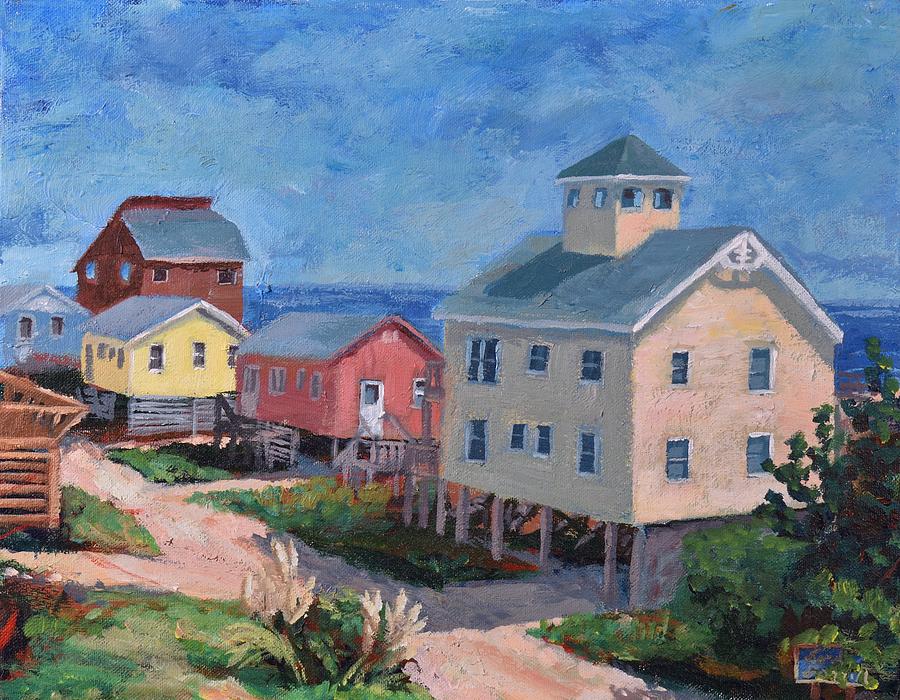 Street in Nags Head NC Painting by David Dorrell