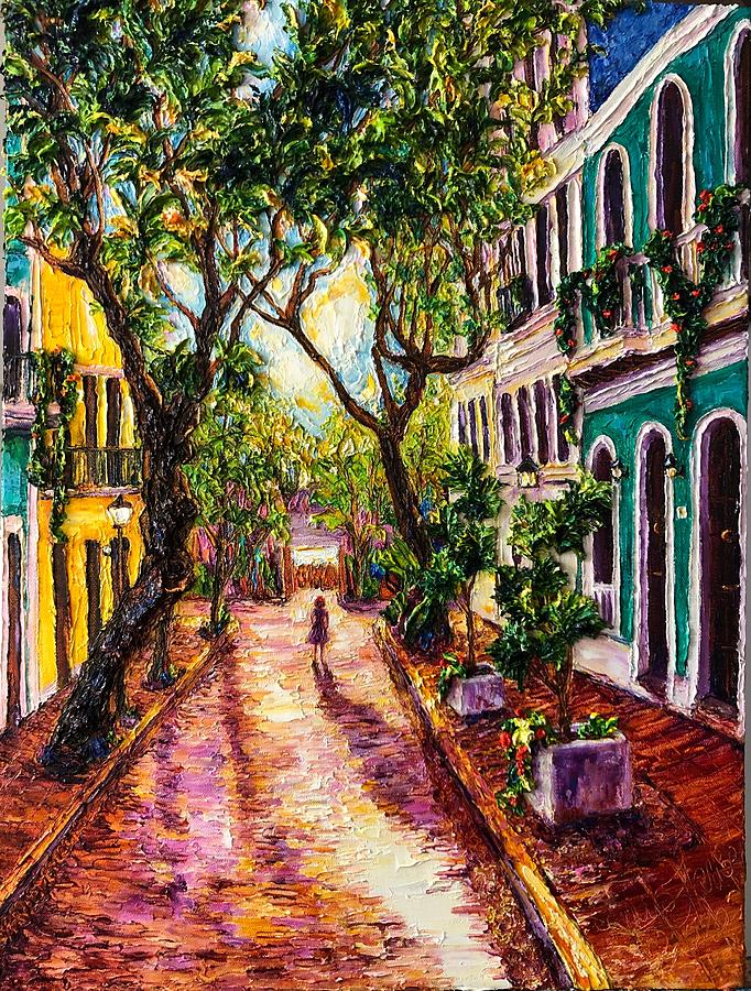 Street in Puerto Rico Painting by Paris Wyatt Llanso