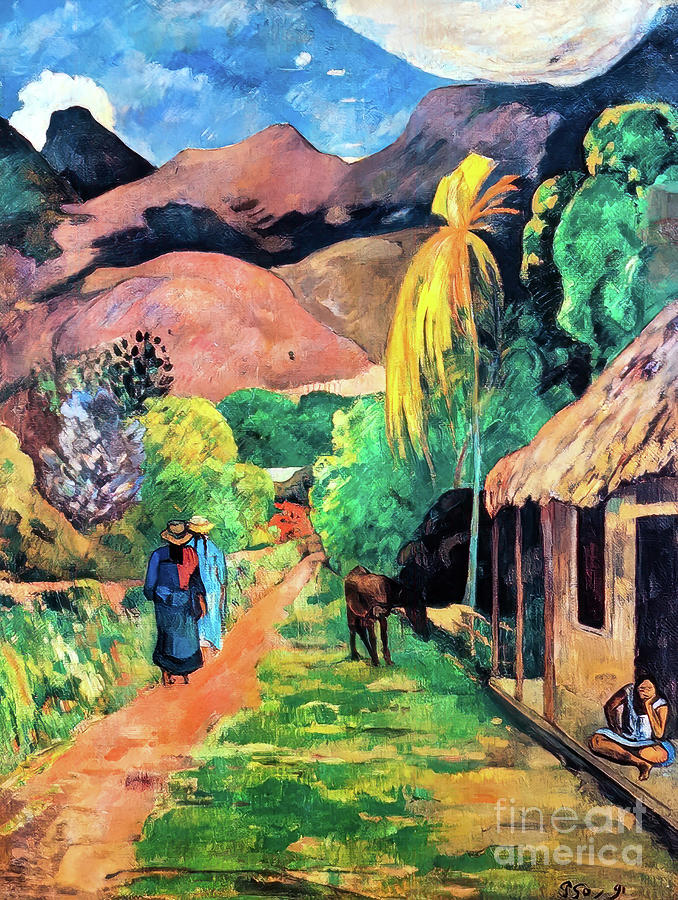 Street in Tahiti by Paul Gauguin 1891 Painting by Paul Gauguin - Fine ...