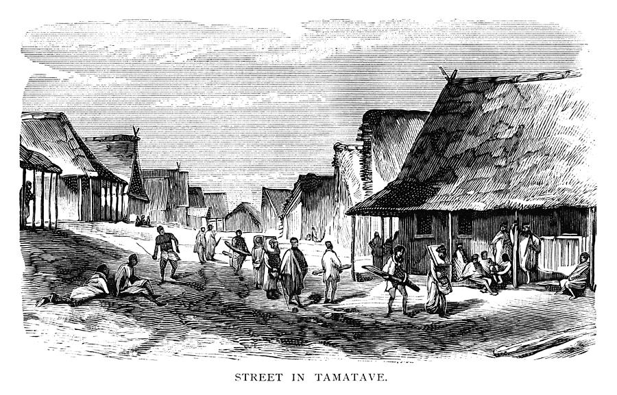 Street in Tamatave, Madagascar Drawing by Whitemay
