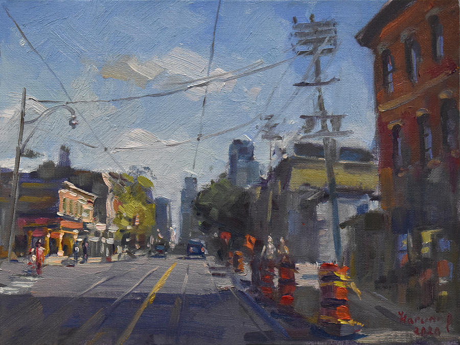 Landscape Painting - Street in Toronto by Ylli Haruni