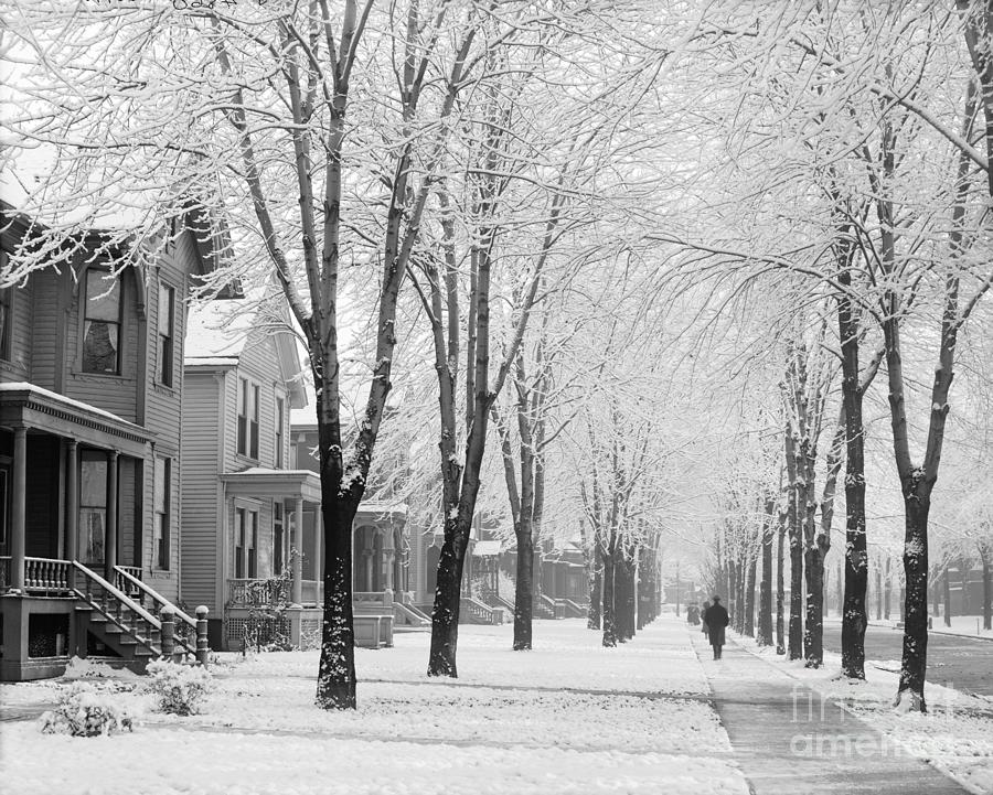 Street in Winter, c1905 Photograph by Granger