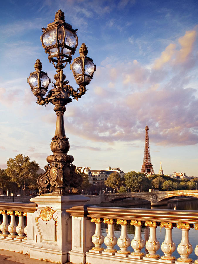 Paris Photograph - Street Lamp on Pont alexandre III - Paris by Barry O Carroll