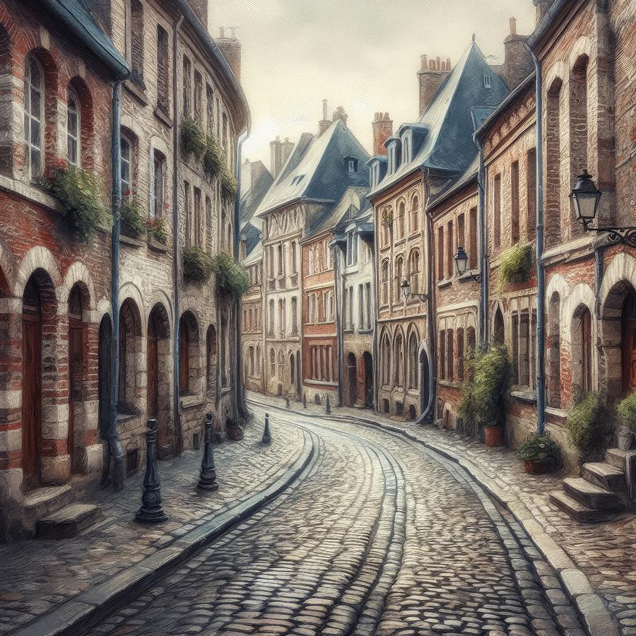 Street of Cobblestone Digital Art by Kim Hojnacki - Fine Art America