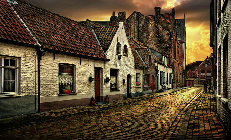 Street of Old Brugge Digital Art by Edward Galagan