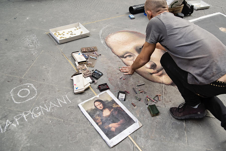Street painter in Florence Italy Photograph by Martinedoucet