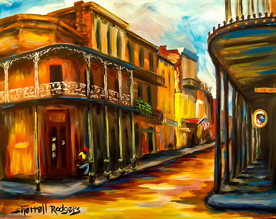 Street Player in New Orleans Painting by Sherrell Rodgers