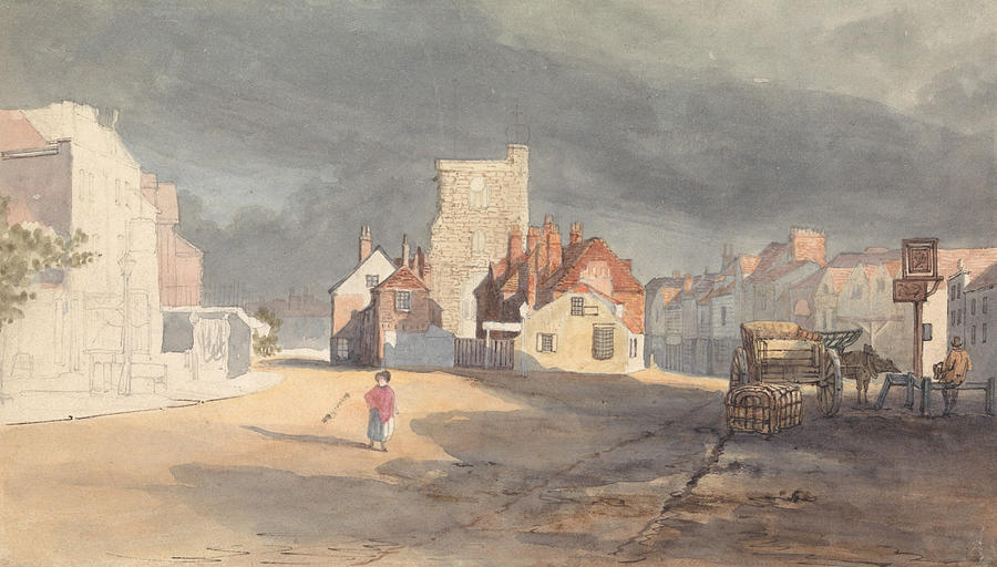 19th Century Drawing - Street Scene at Stratford by Bow by Thomas Shotter Boys