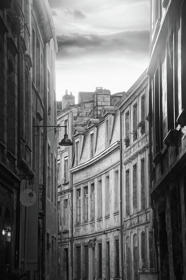 Street Scenes of Bordeaux France Black and White  Photograph by Carol Japp