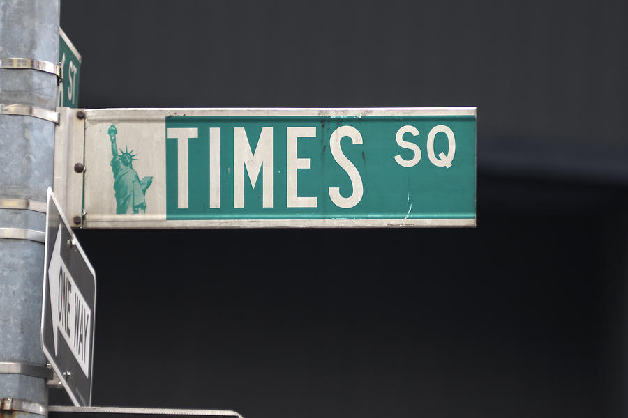 Street sign on Times Square Photograph by Richard Sharrocks