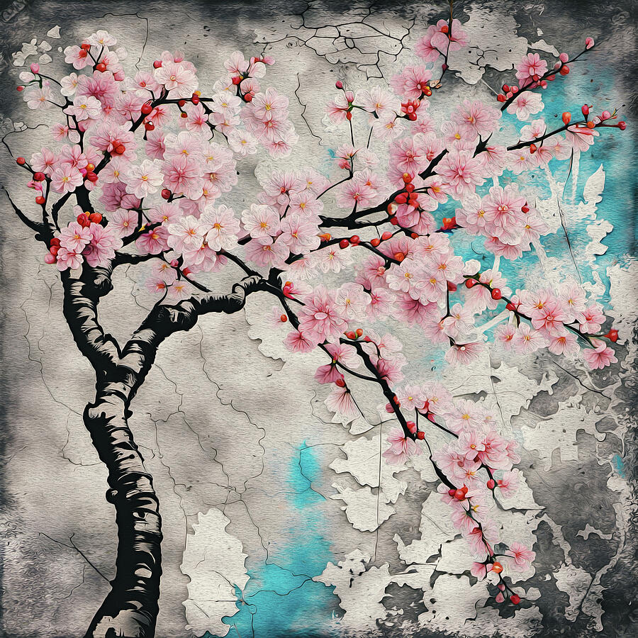 Street Style Cherry Blossoms Digital Art by Freddy B Street Style Cherry Blossoms Digital Art by Freddy B