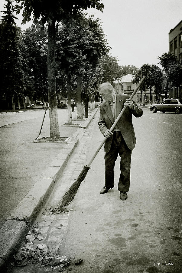 Street Sweeper in Ukraine Photograph by Yuri Lev