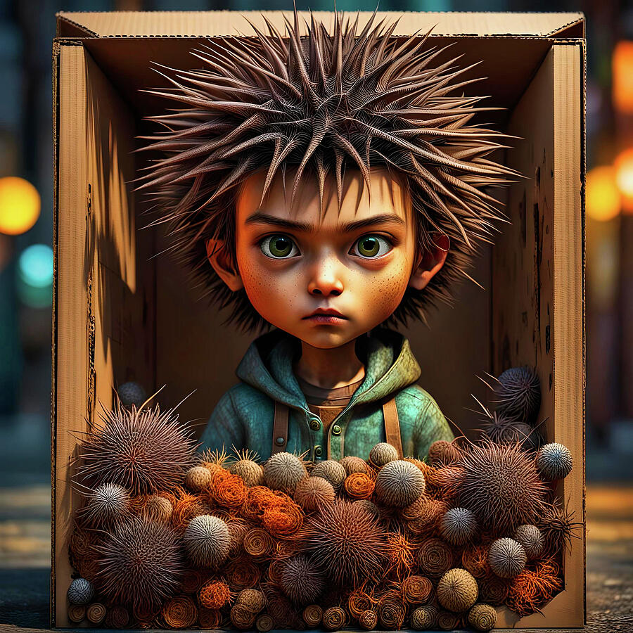 Spiky Hair Digital Art - Street Urchin by Dan Stone
