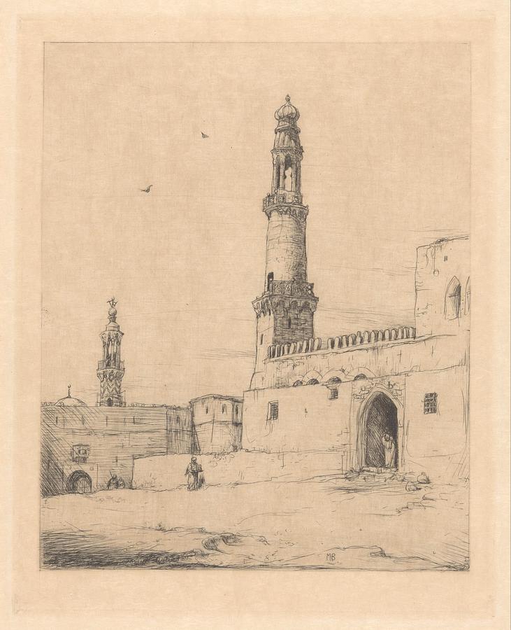 Street view with mosques, Marius Bauer, 1877 - 1932 Painting by Artistic Rifki