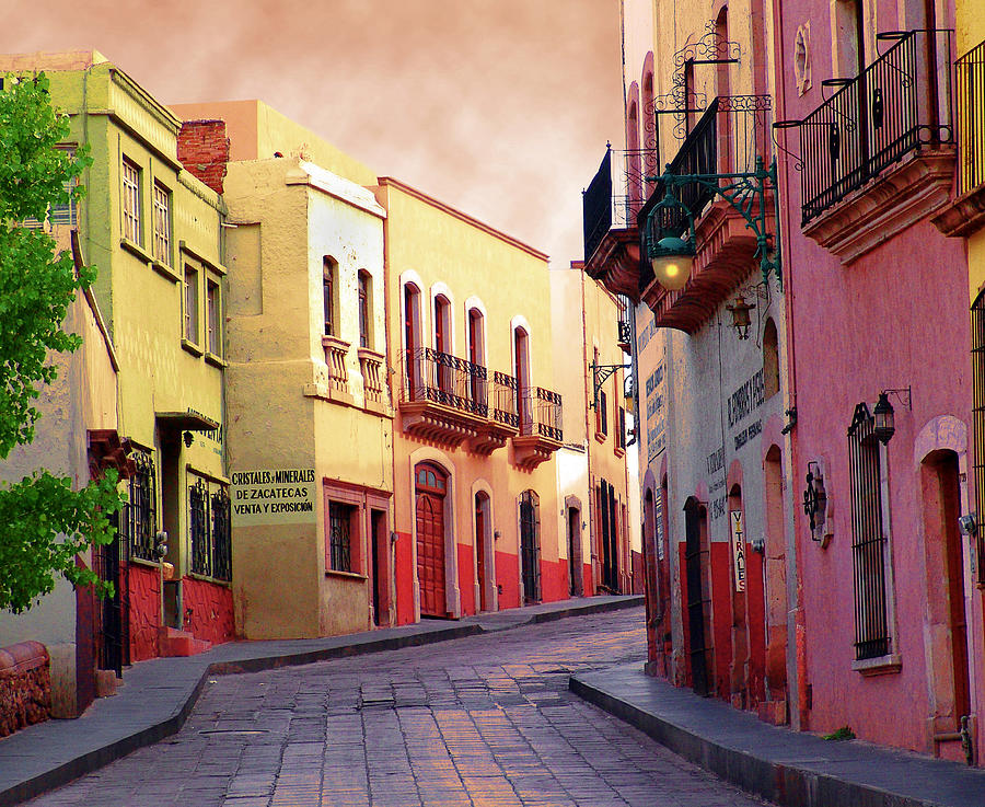 Street with mood in Zacatecas Mexico Photograph by Ken Glaser