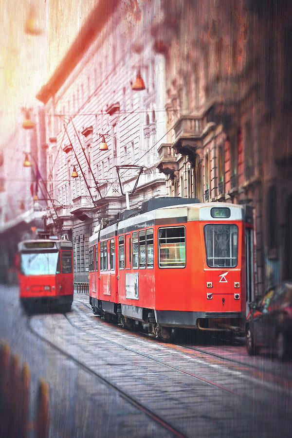 Transportation Photograph - Streetcars of Milan Italy  by Carol Japp
