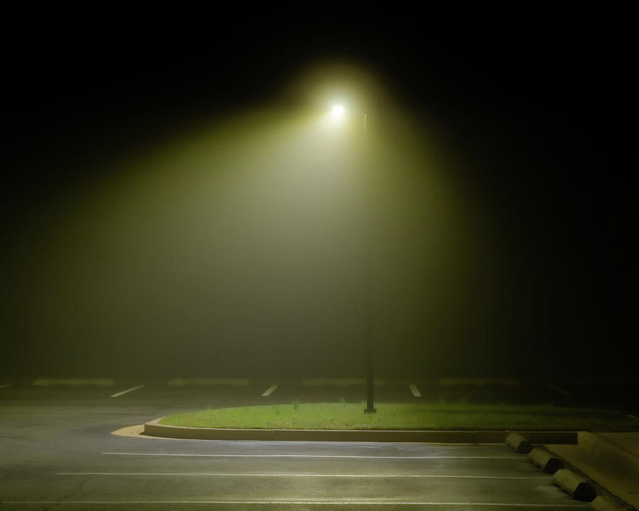 Streetlamp Foggy Night Photograph