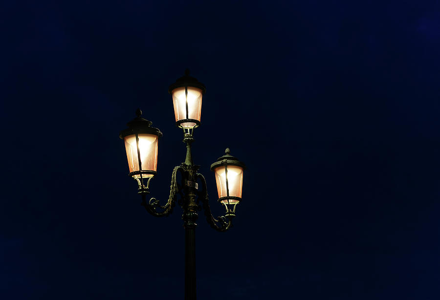 Streetlight in Venice Photograph by Carl-Erik Paulin - Fine Art America