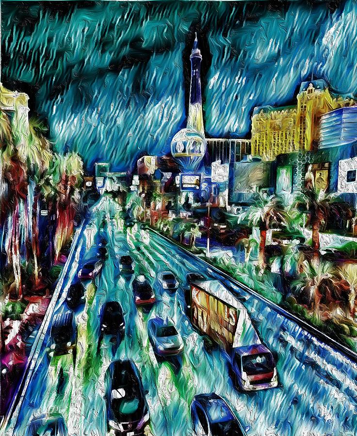 Streets Mixed Media by Bencasso Barnesquiat