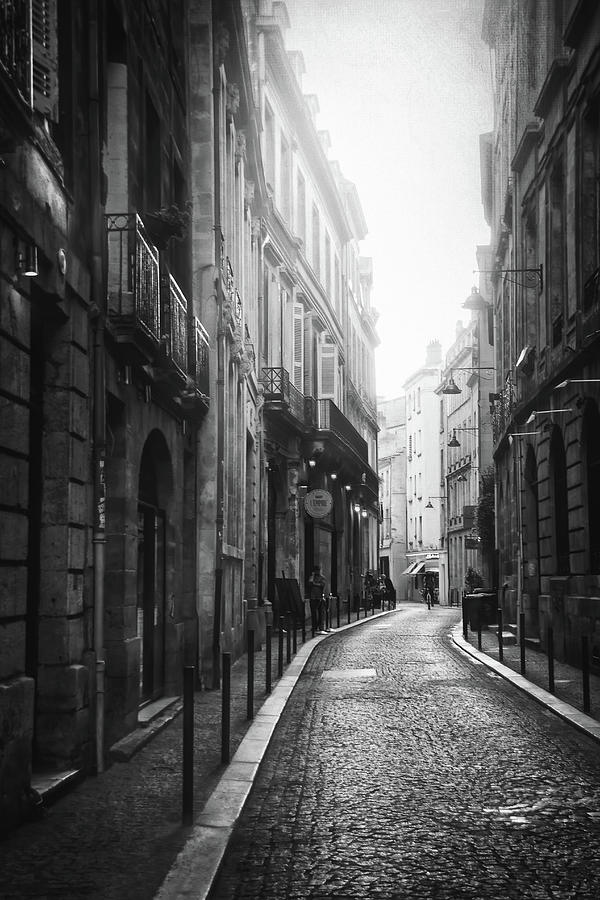 Streets of Bordeaux France Evening Light Black and White  Photograph by Carol Japp