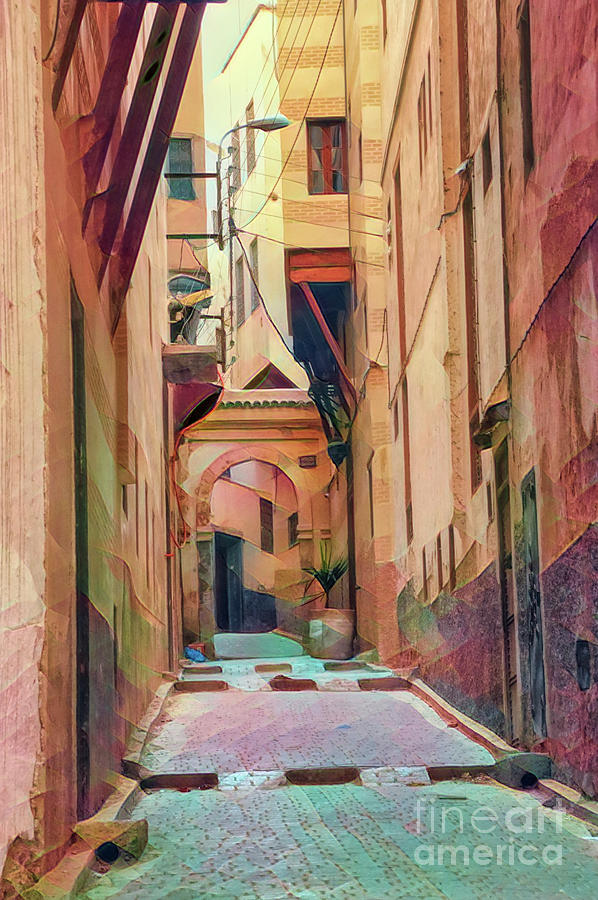 Streets of Fes Morocco Creative Digital Art  Photograph by Chuck Kuhn