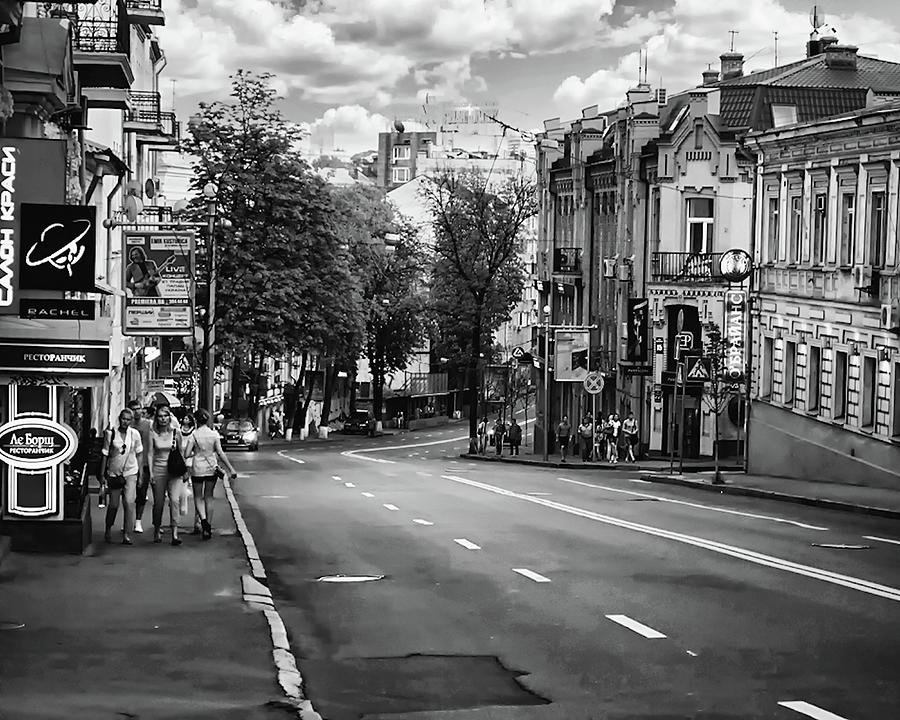 Streets of Kiev I BW Photograph by Scott Olsen