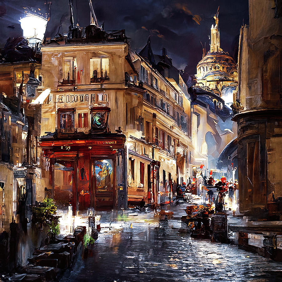 Streets of Paris, 04 Painting by AM FineArtPrints - Fine Art America