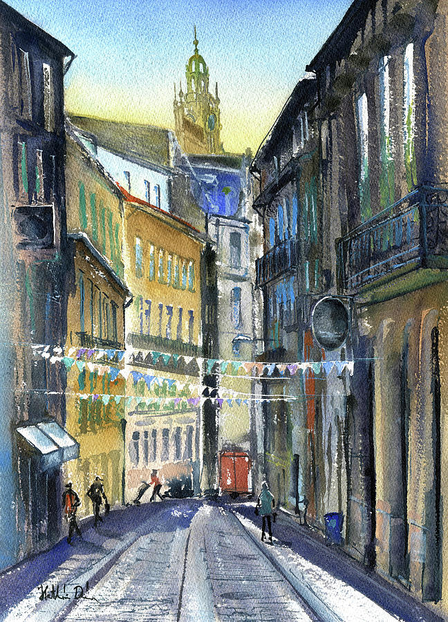 Streets of Porto Painting by Dora Hathazi Mendes