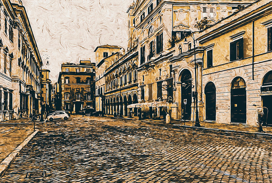 Streets of Rome, Through art and history - 12 Painting by AM FineArtPrints