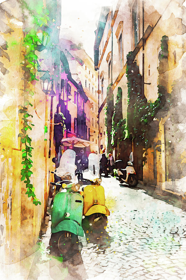 Streets of Rome, Through art and history - 15 Painting by AM FineArtPrints