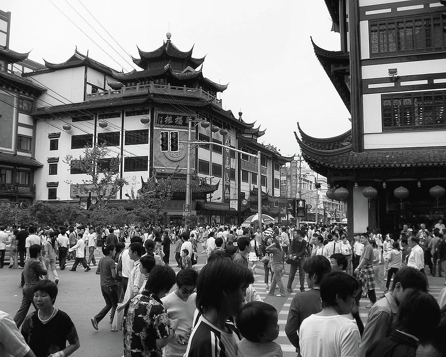 Streets of Shanghai China II BW Photograph by Scott Olsen