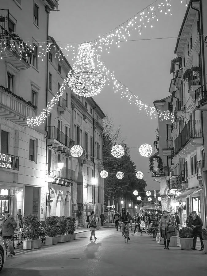 Streets of Vicenza at Christmas Photograph by Debbie Karnes