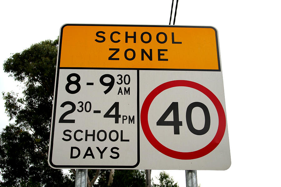 Streetsign: School Zone Photograph by Chrisho