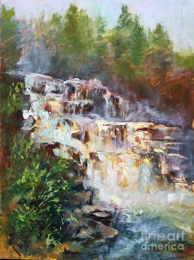 St.Regis Falls Painting by B Rossitto