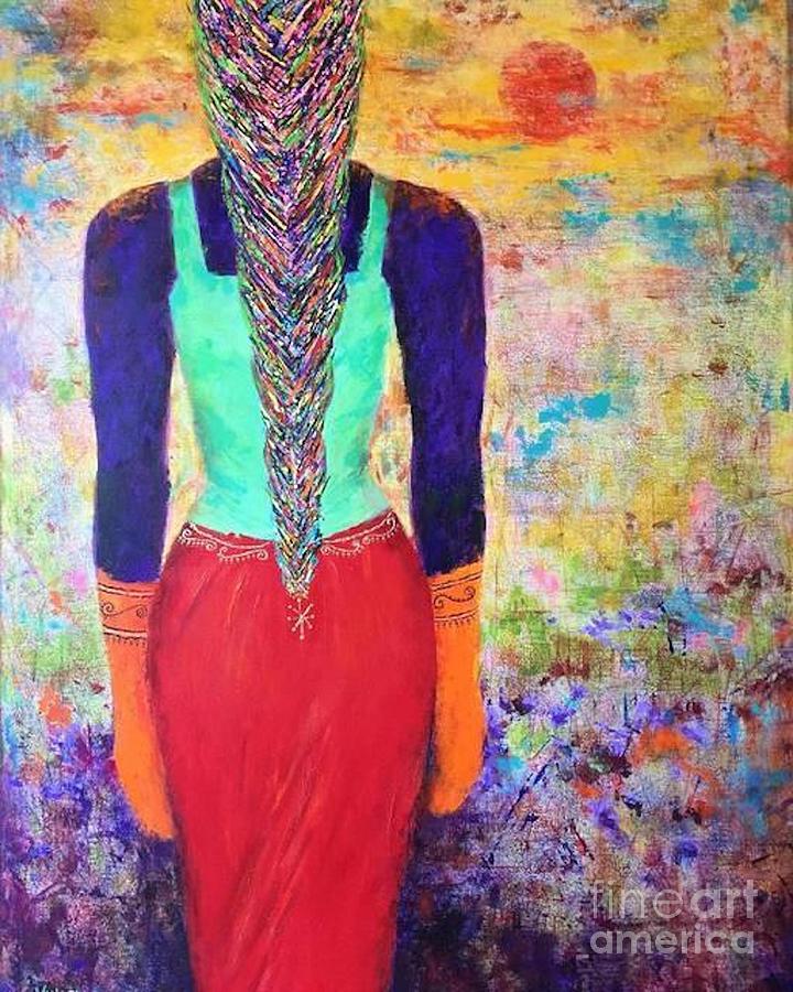 Strength, Of A Woman - The Future Awaits Painting by Vanajas Fine-Art