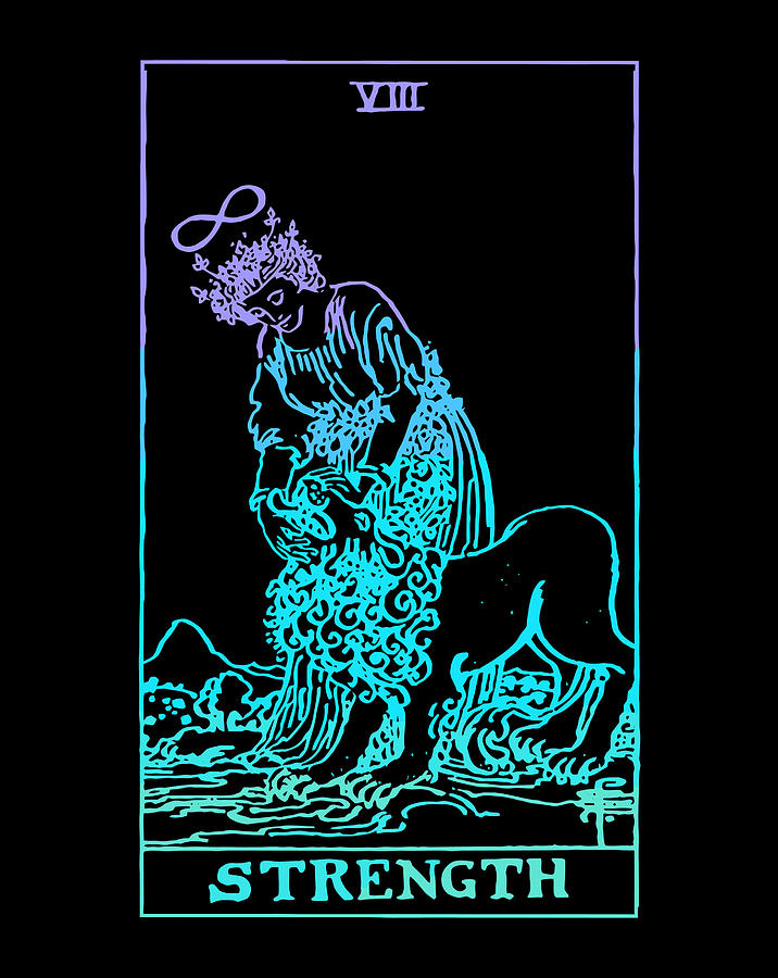 Strength Tarot Card Rider Waite Witchy Digital Art by Luke Henry