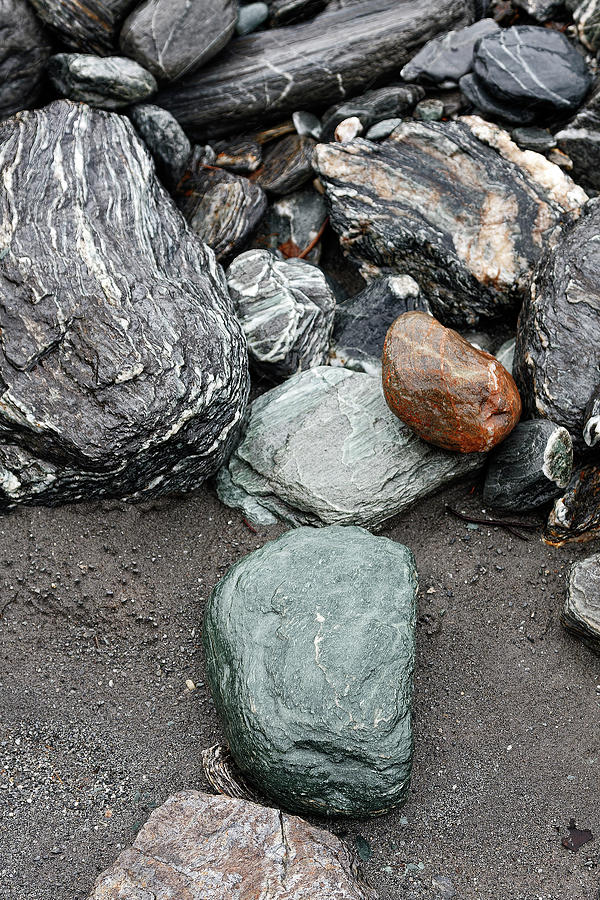 Striated rocks Photograph by Sally Weigand