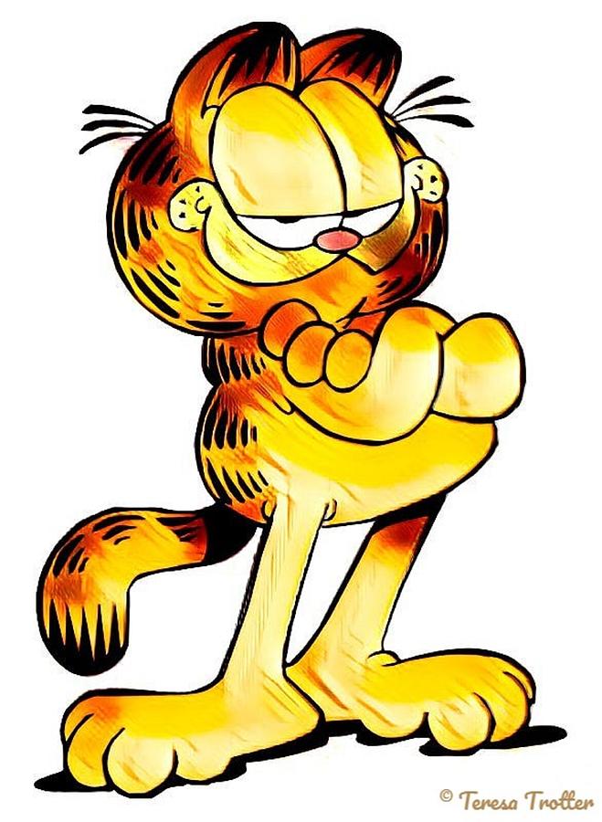 Strike A Pose - Garfield Mixed Media