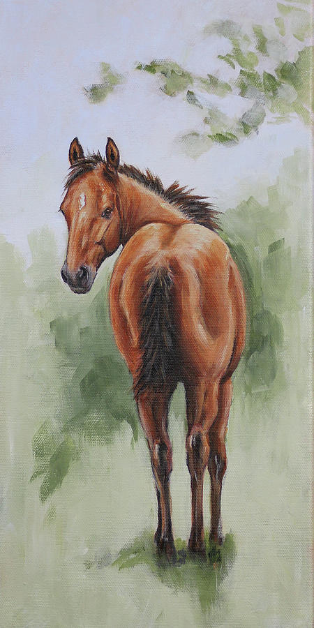 Horse Painting - Strike A Pose by Joan Frimberger