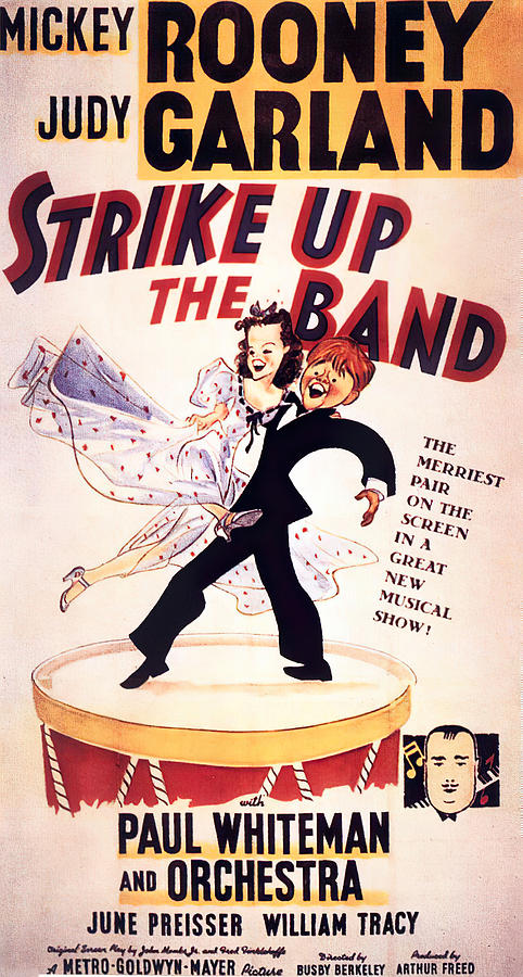 Up Movie Mixed Media - Strike Up the Band, 1940 - art by Al Hirschfeld by Movie World Posters