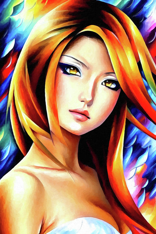 Striking Anime Woman Digital Art by Jill Nightingale