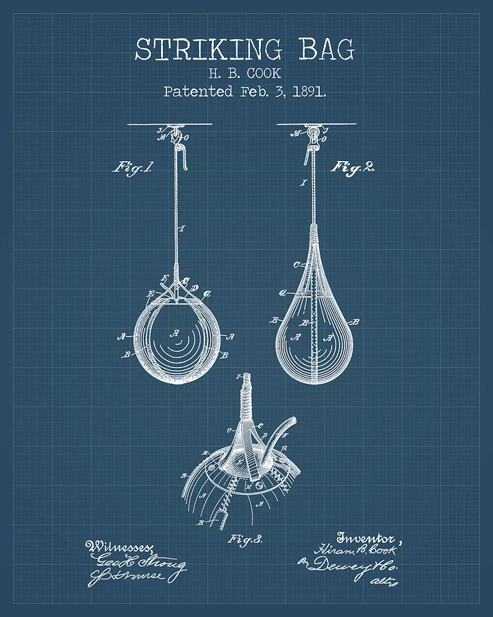 Striking bag blueprints Digital Art by Dennson Creative
