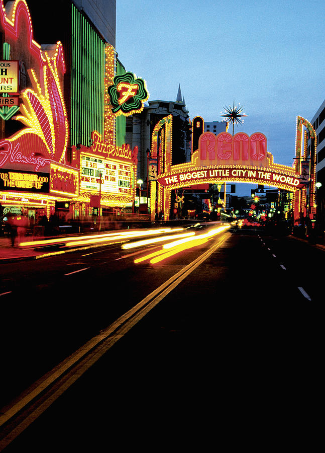 Strip of casinos in Reno, Nevada, USA Photograph by Medioimages/Photodisc