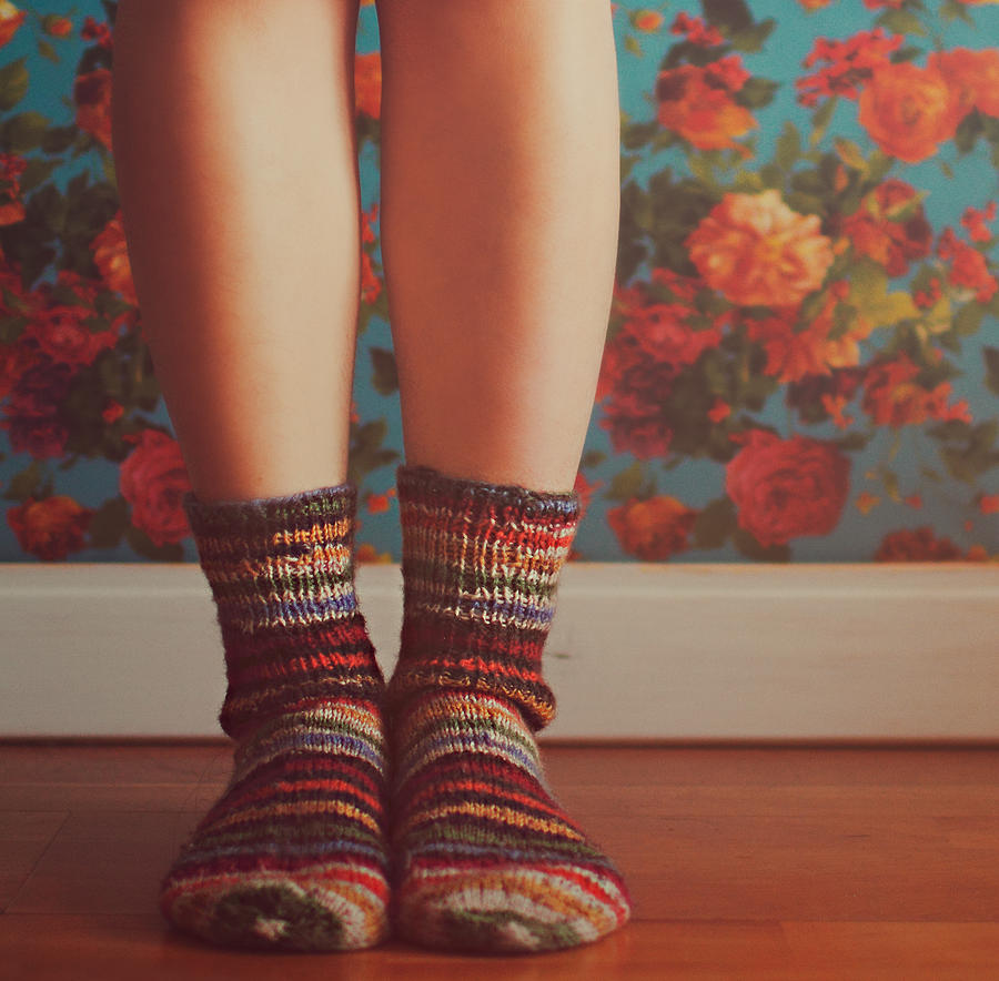 Strip socks Photograph by Julia Davila-Lampe
