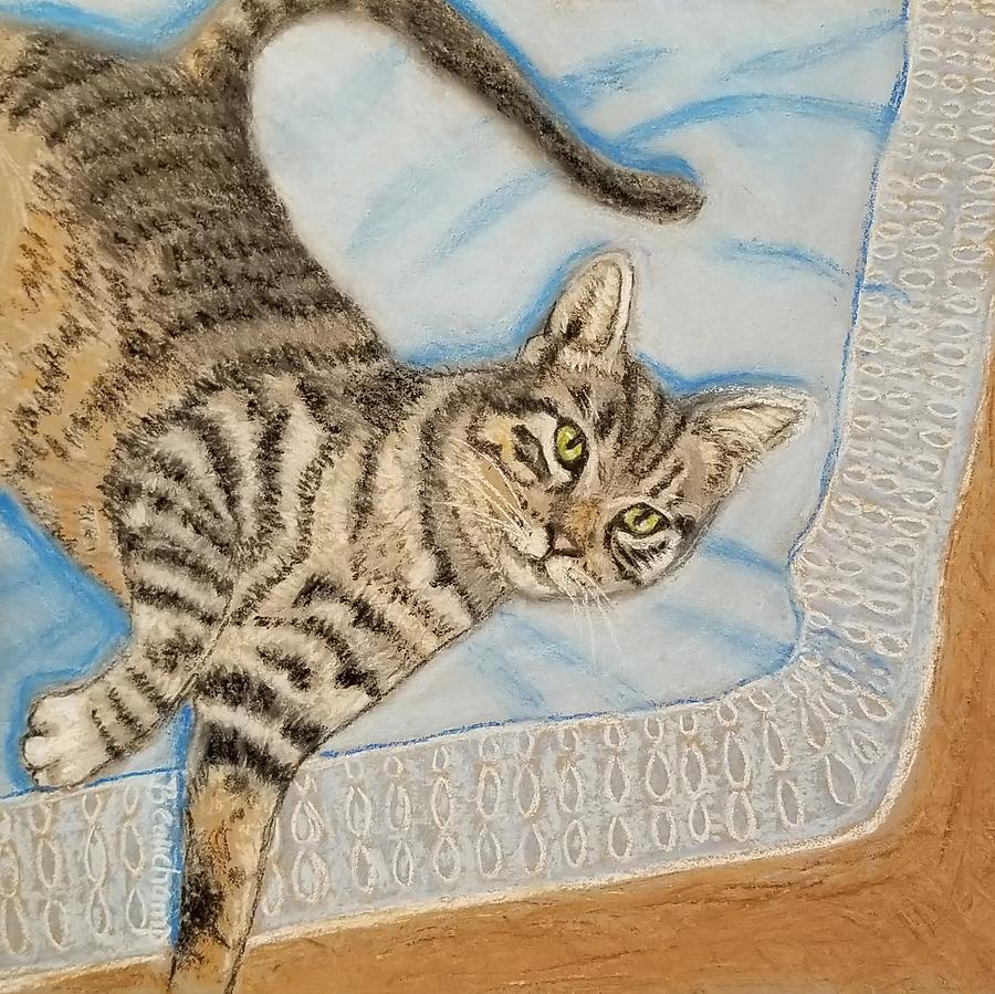 Striped Cat Pastel by Nancy Beauchamp